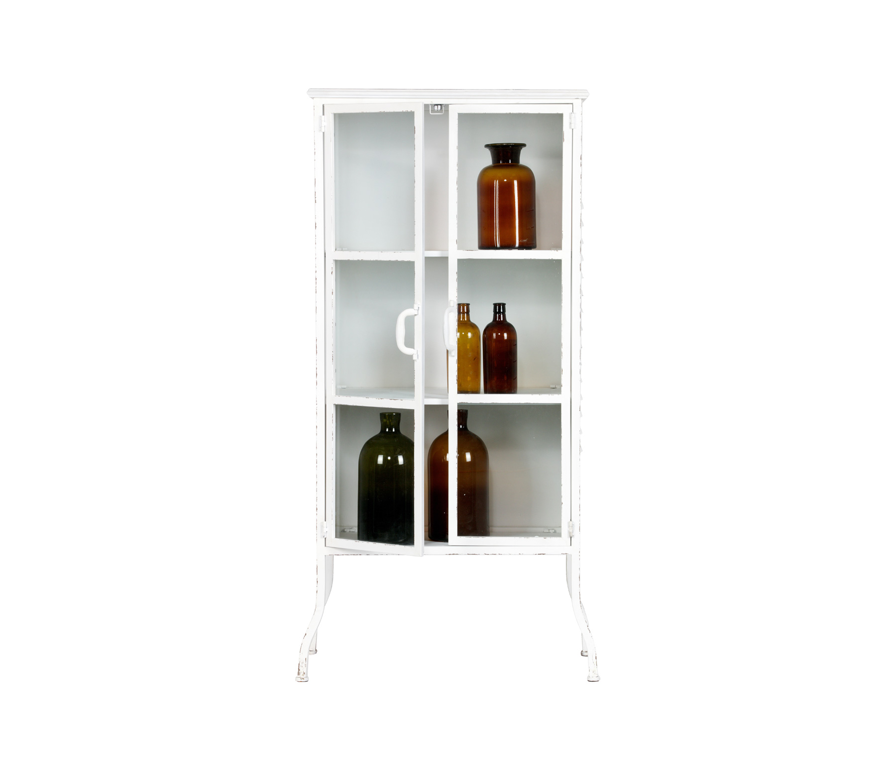 Bepurehome Feminine Vitrinekast 136X69X39 Cm Metaal Wit bepurehome kopen in de aanbieding