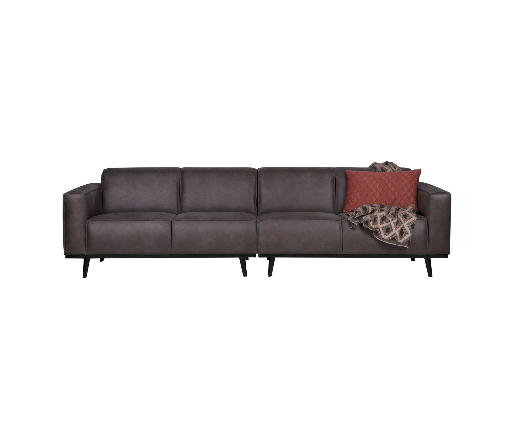 Bepurehome Statement 4 Zits Bank 280 Cm Recycle Leer Charcoal bepurehome kopen in de aanbieding