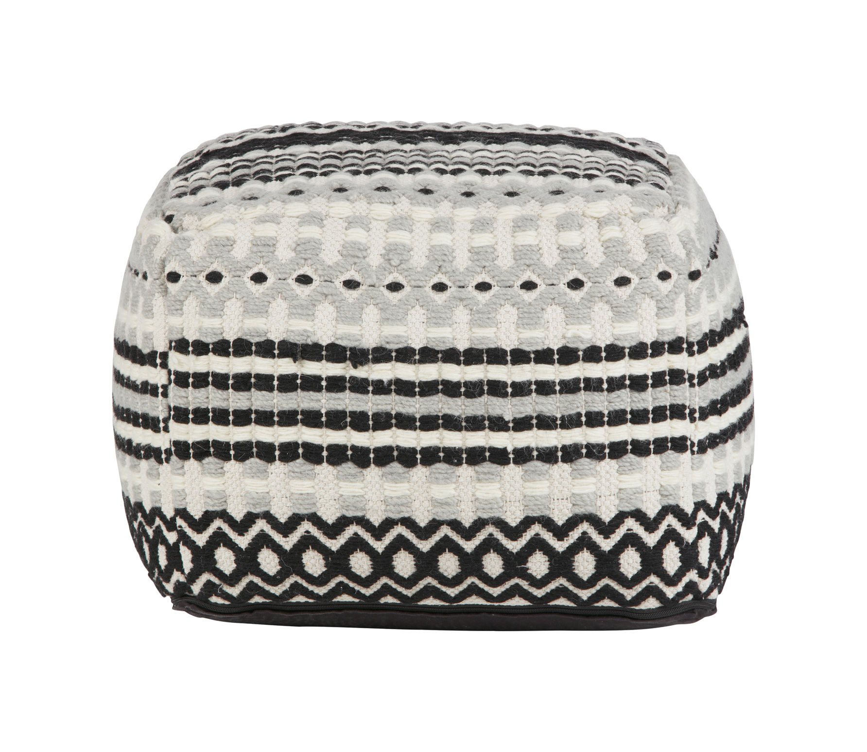 Woood Moos Poef Vierkant Katoen Off White woood kopen in de aanbieding