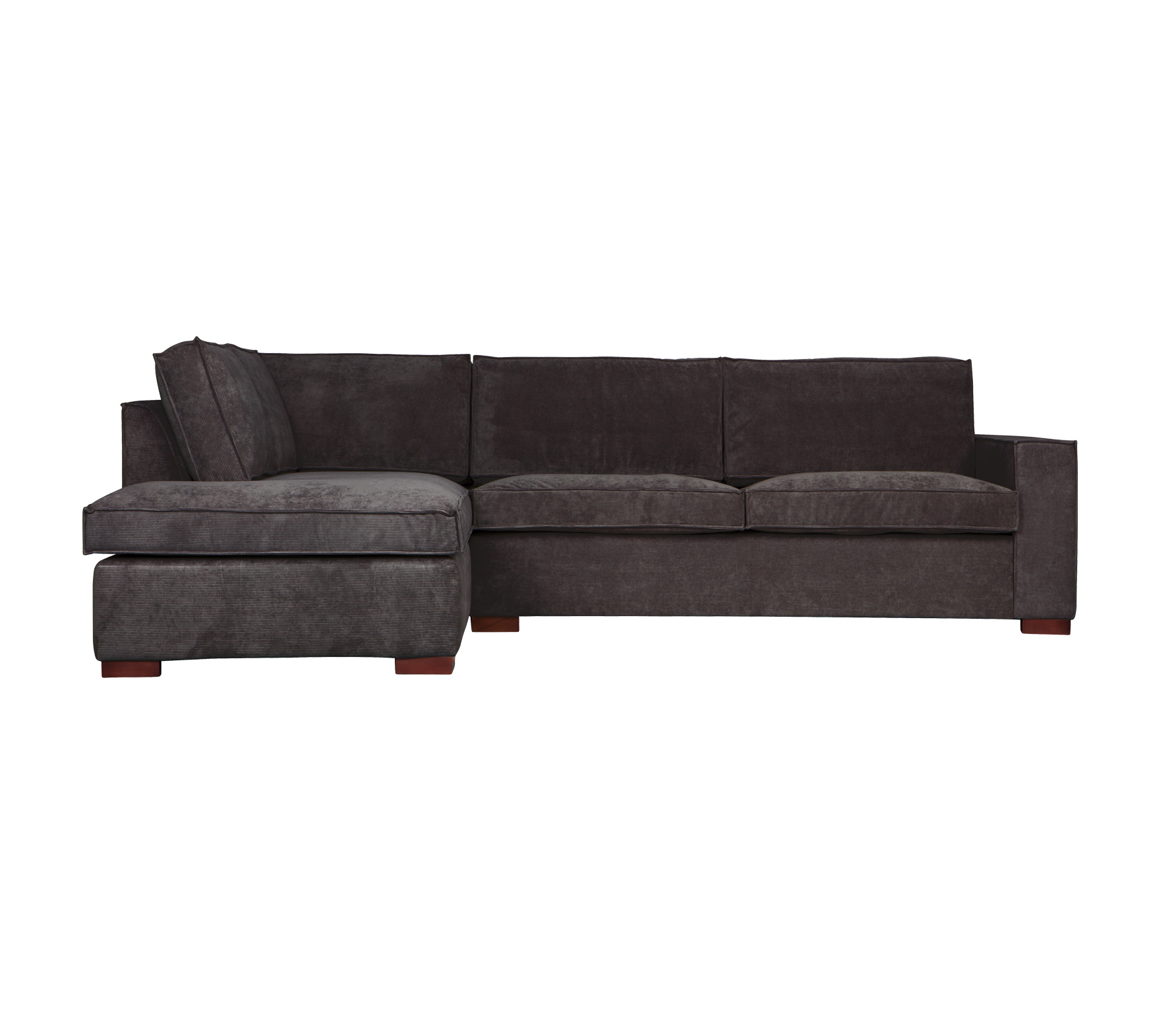 Basiclabel Hajo Hoekbank Ribstof Donkergrijs Linkeruitvoering basiclabel kopen in de aanbieding