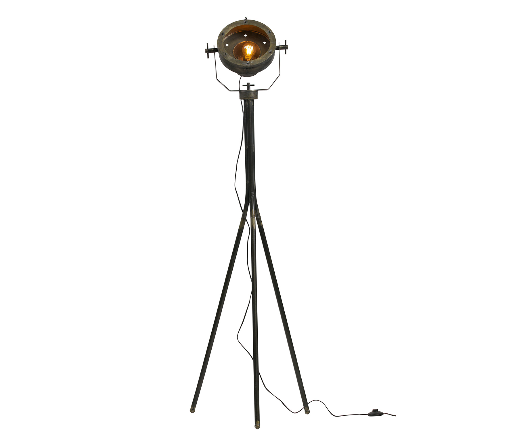 Bepurehome Theatre Staande Vloerlamp Metaal Zwart Antique Brass bepurehome kopen in de aanbieding