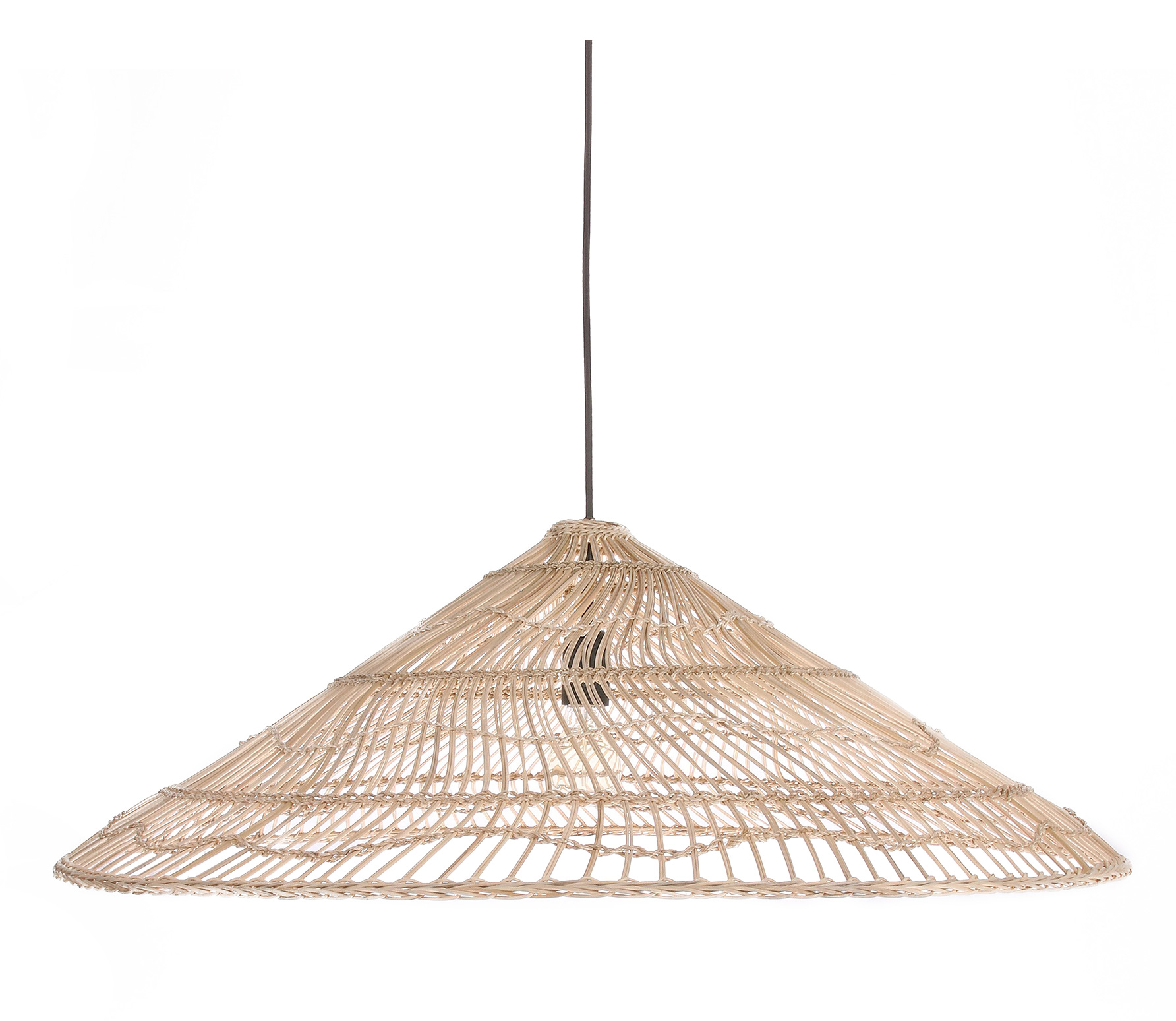 Hk Living Hkliving Wicker Hanglamp Driehoek Riet Naturel hk living kopen in de aanbieding