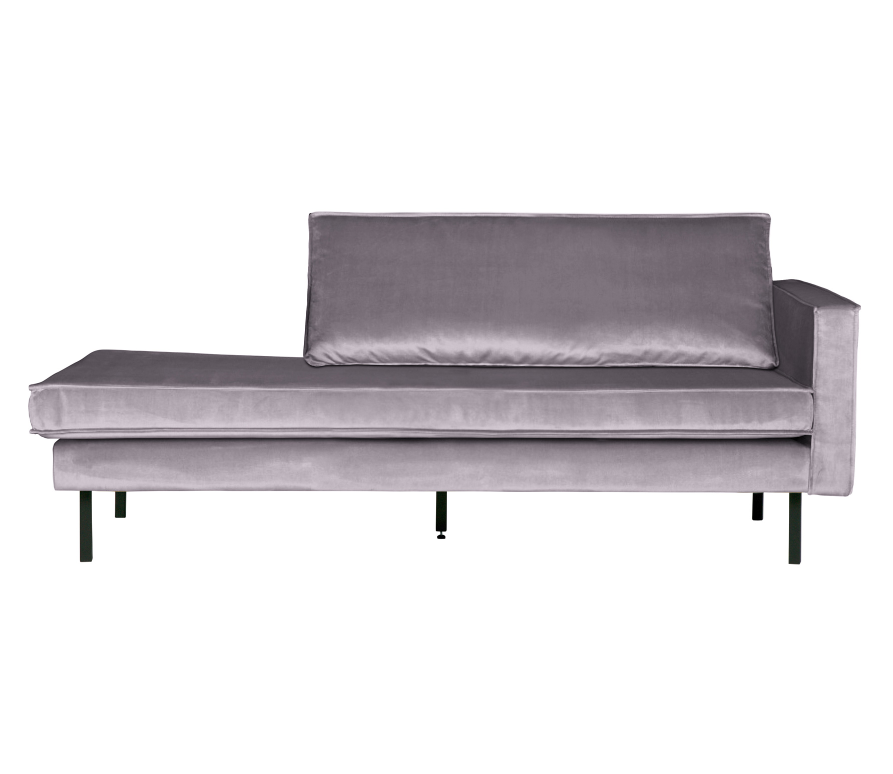 Bepurehome Rodeo Daybed Velvet Lichtgrijs Rechteruitvoering bepurehome kopen in de aanbieding