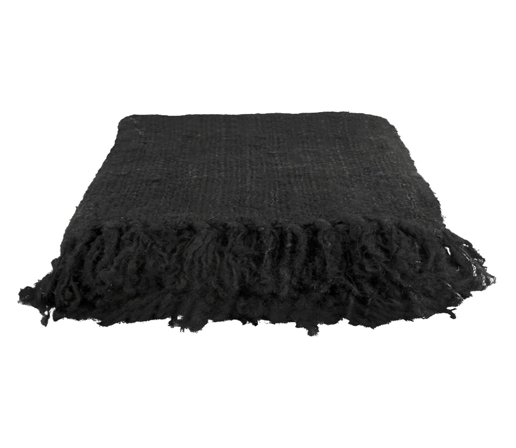 Selected By Throw Plaid 130X170 Cm Handgeweven Katoen Zwart selected by kopen in de aanbieding