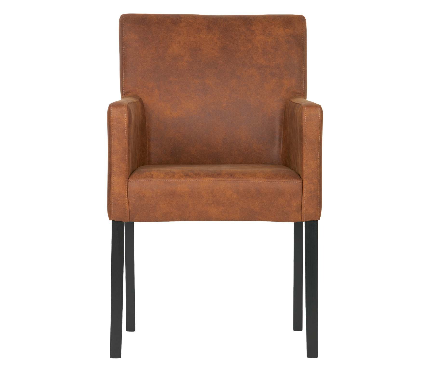 Woood Jasmijn Eetkamerstoel Lederlook Cognac woood kopen in de aanbieding