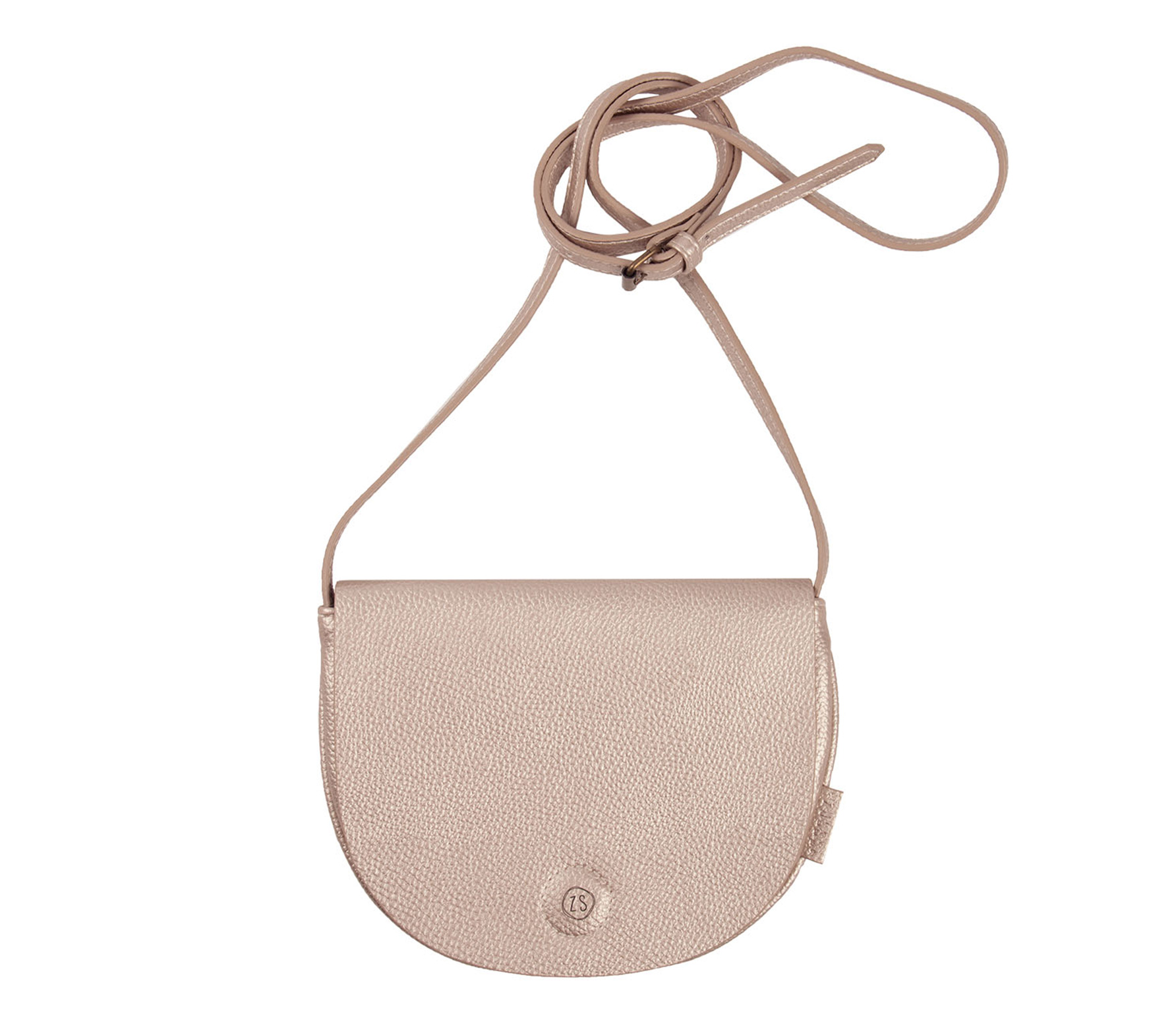 Zusss Kek Half Rond Tasje Metallic Pu Leer Poederroze zusss kopen in de aanbieding