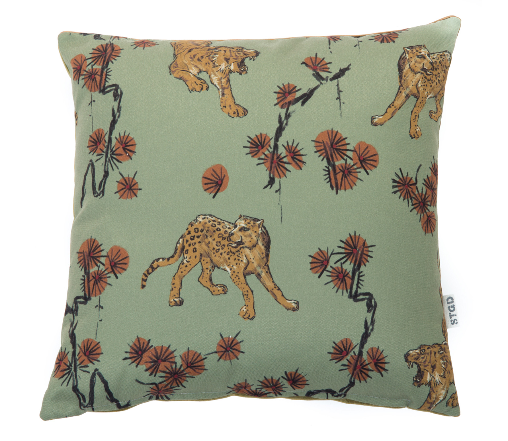 Selected By Kussen Tijger 50X50 Cm Katoen Groen selected by kopen in de aanbieding