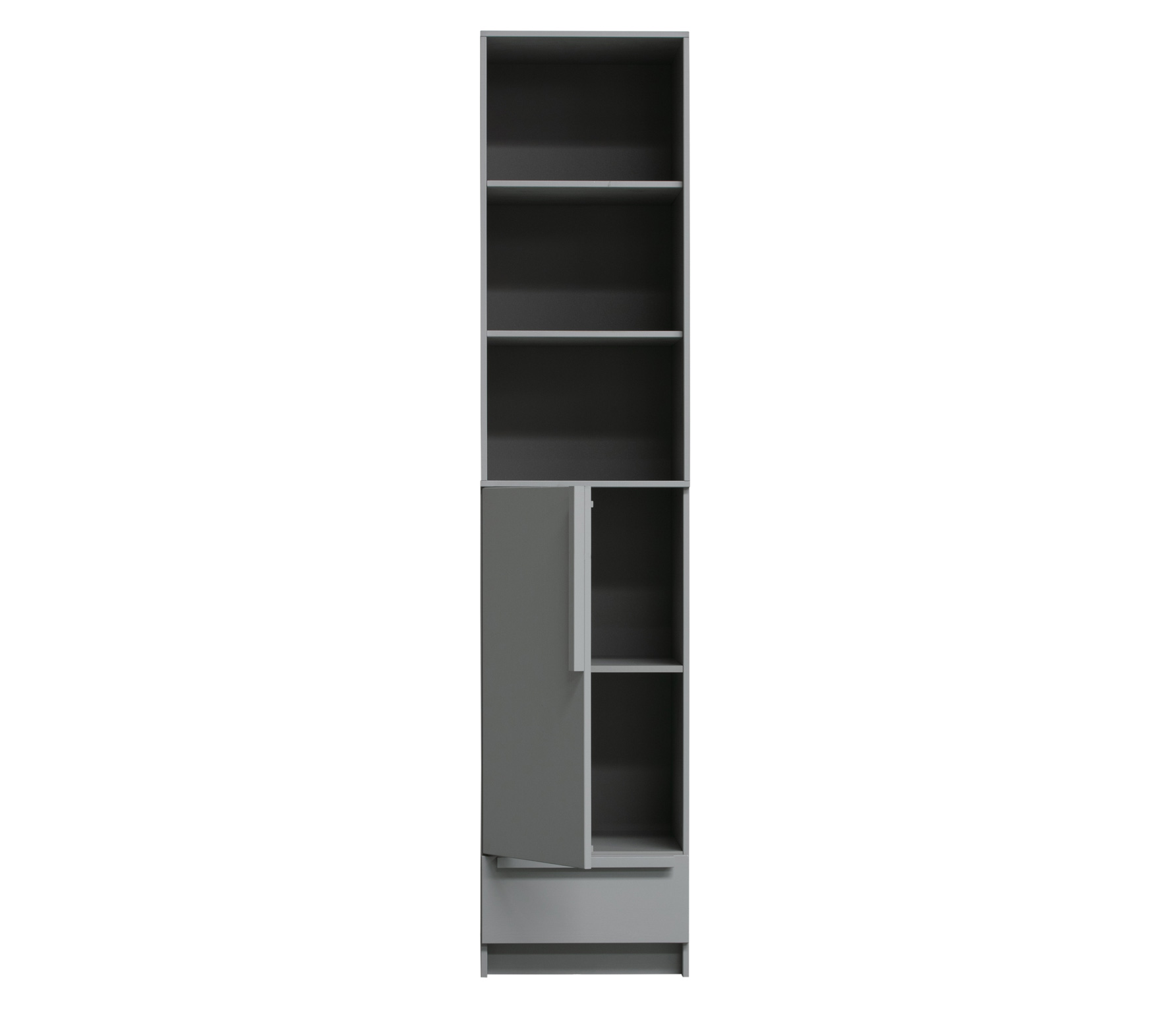 WOOOD Pure 1 drs legkast splitdeur 215x48x60 cm grenen Boekenkast Tipi betongrijs kopen? buffet vitrinekasten | Karwei